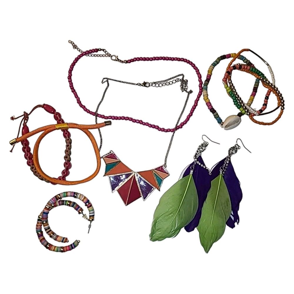 11 Piece‎ Colorful Fun Summertime Fashion Jewelry Lot - Picture 8 of 8